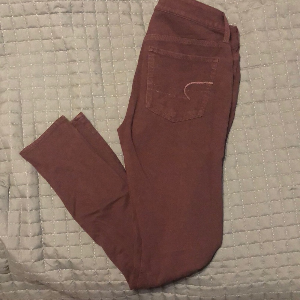 American eagle burgundy jeggings